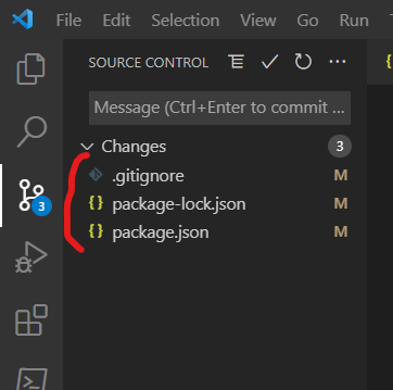 Adding the .gitignore file excludes files from source control