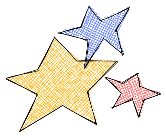 Multi-colored stars