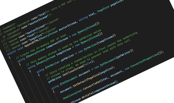 How to create in-memory PDFs with iText and C#